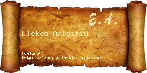 Elekes Arisztid névjegykártya